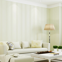 Magnolia simple modern bedroom wallpaper non-woven striped Mediterranean wallpaper living room TV background wall simple color