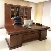 Haidar office furniture solid wood veneer boss desk President big Pantai 2 4 meters office table and chair bookcase combination
