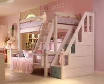  Noble fate Qizhi all solid wood environmental protection Flamingo double-decker childrens bed high and low bed upper and lower bed mother bed