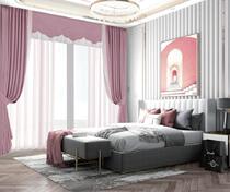 Jade Lan Boqing 2 Curtains Modern Light Lavish Simplicity About Gorgeous American Chinese Minimalist Atmospheric American Minimalist Wind