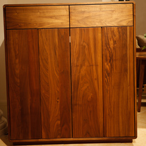 Top 100 furniture New Deborough shoe cabinet 9Z505930*368 * 1025mm black walnut rubber wood Brown