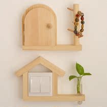 Solid Wood Switch Patch Decoration Wall Sticker Home Socket Panel Shelter Nordic Hanging Decoration Frame Free Of Stick Protective Sleeve Creativity