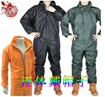 Waterproof oil-proof and dust-proof clothing Spray paint clothing One-piece raincoat Motorcycle mens hooded work clothes suit can be printed
