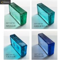 Colored transparent solid glass brick glass brick background wall double-sided ice crystal brick bathroom partition wall bar counter