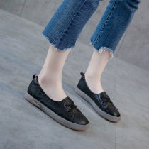 Small white shoes womens single shoes 2021 spring ox tendon flat students casual shoes pregnant women shoes soft soles comfortable womens shoes
