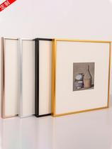 Aluminum alloy square picture frame mounting outer frame size custom simple brushed metal narrow side puzzle picture frame wall