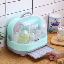Baby supplementary tableware storage box large-capacity Box drain rack with cover dustproof portable number drying rack storage
