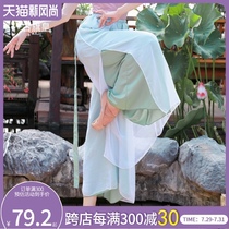 Ancient flag emperor classical dance dress double chiffon wide leg pants thin summer fairy Chinese style white yarn pants dance long section