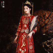 Xiuhe clothing bride 2021 new autumn wedding wedding dress Chinese wedding dress thin dress toast female Xiuhe