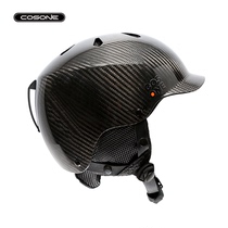 COSONE carbon fiber helmet black adult mens and womens single and double board sports ski protective gear Ski helmet