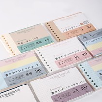 Japan Manlewen Mini Loose-leaf Replacement Core Square Horizontal Line Blank Loose-leaf Notebook Replacement Core Simple b7 Loose-leaf Paper