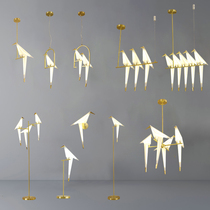 Post-modern bird paper crane hanging lamps post-modern restaurant model room atmospheric designer Nordic living room lamps
