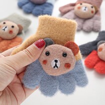 Baby childrens gloves autumn and winter children 1-3 years old 0-2 boys and girls children cute baby five fingers winter warm small