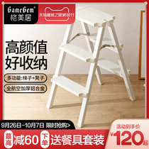 Household ladder herringbone ladder thickened aluminum alloy folding telescopic multifunctional indoor mobile small staircase portable ladder stool