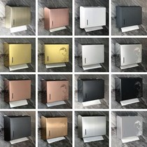Stainless steel toilet paper box Wall-mounted non-perforated toilet tissue box Public toilet hotel waterproof pumping paper box