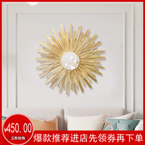 Nordic creative new sun mirror wall decorations restaurant porch background wall metal wall decoration light luxury wall decoration