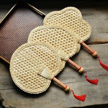 Handmade natural straw woven straw Da Pu fan Hand fan Handmade baby fan Mosquito repellent cool