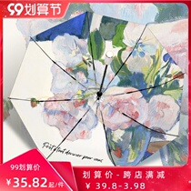 Knowing umbrella Parasol Female summer sun protection double layer super anti ultraviolet strong folding automatic rain and rain umbrella