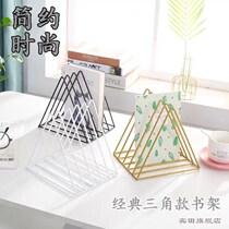 Vinyl record storage rack Nordic style 9 lattice Wrought iron triangle bookshelf CD display CD rack record player accessories