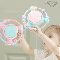 Early education baby toy hand clap drum multi-function baby beaded puzzle music beat drum 0-1 year old children rattle