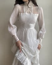 Orange brilliant GUNNE SAX ancient princess lace dress morning gown light wedding long sleeve dress 21 new