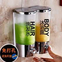 Punch-free wall-mounted shampoo shower gel box hand sanitizer bottle hotel bathroom household manual Press soap dispenser