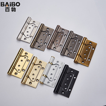 Non-slotted primary-secondary hinge wooden door stainless steel alloy leaf door thickened 3 0 hinge 4 inch bearing silent foldout