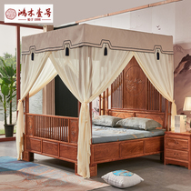 Huixian solid wood babu bed mahogany shelf bed solid wood big bed new Chinese style rosewood wedding bed 1 8 double bed