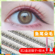 Net red fish tail hair eyelashes grafted super soft mermaid hair fairy single cluster segmented false eyelashes female Natural
