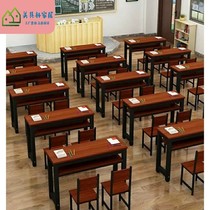 Training class desks and chairs wooden economical school dining table painting table reception table white custom-made single school