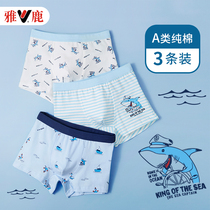Yalu boy boys  underwear pure cotton flat angle does not clip pp thin middle and large children 12 years old shorts 13 teenagers 8 students Class a