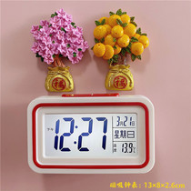 New personality Creative mute simple red electronic clock resin refrigerator sticker digital time student alarm clock