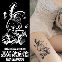 With The Change @ xmxp rabbit tattoo stickers cartoon big picture cute flower arm men and women thigh waist 2021 New herb