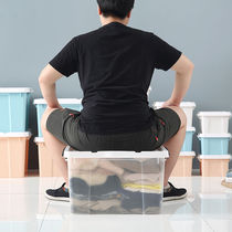 Transparent plastic storage box extra large clothes quilt toy storage box snack finishing box storage box three-piece set