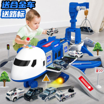 Large storage aircraft toy fall-resistant 2 boys 3 years old baby 4 puzzle 6 multi-function alloy toy car