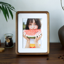Black walnut solid wood round corner photo frame table custom 6 inch 8 inch a4 log picture frame mounted hippocampus wash photo 7