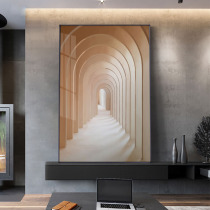 Modern minimalist living room sofa background wall light luxury hanging painting entrance corridor aisle high-end decorative painting vertical version