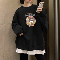 Plus Velvet Black Over Hip Spring Autumn Winter Pregnant Womens Clothing Loot Pregnant Woman Dress New Mid-Length Stack Wearing Fake Two Tide Moms