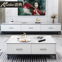 Ruidian furniture Nordic modern simple rock board TV cabinet size floor cabinet living room TV cabinet coffee table combination