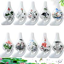  Long and short mouth pottery 6 holes School beginner introduction Musical instrument ac tune Midrange Theater School teaching musical instrument Hand-painted