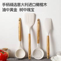 dintake household Silicone Spatula set non-stick pan special high temperature resistant solid wood handle anti-scalding soup spoon kitchenware