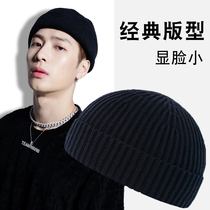 Hat male autumn winter cold hat hip hop melon leather hat Tide brand knitted hat wool hat big head circumference winter warm cotton hat