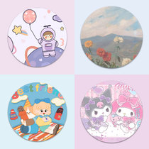 Round Mouse Pad Cute Cartoon Woman Little Fresh Ins Breeze About Thickened Non-slip Mat Office Gaming Mat Personality Creative Wrist Pads Electric Race Mat Secondary Meta-Customized Mat