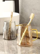 Light luxury mouthwash Cup ins style simple set couple couple pair of brush Cup household glass wash cup creative Cup