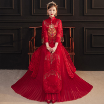 Xiuhe dress bride 2021 new wedding dress dragon and phoenix coat tassel Chinese wedding dress thin Chinese style female summer