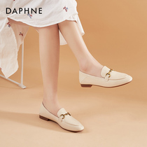Daphne British style small leather shoes womens soft leather soft sole all-match 2021 new one-pedal loafers flat single shoes