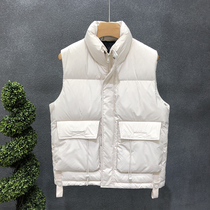 Tide brand 2021 Winter new apricot-colored down vest men wear trend vest horse clip slim warm down jacket