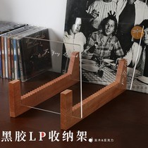cd display stand vinyl record large capacity solid wood storage rack desktop acrylic transparent collection finishing shelf