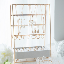 Jewelry display rack household multifunctional ear ring rack necklace rack ring tray dressing table jewelry jewelry storage rack