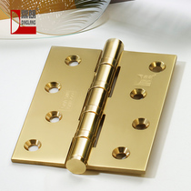 Dinglang pvd gold polished 5 inch copper hinge Chinese solid wood door folding hinge antique 4 inch bearing loose leaf